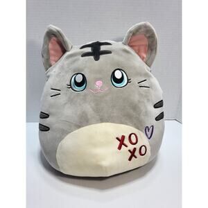 Squishmallows Kellytoy Tally the Grey Tabby Cat XOXO Special Edition Plush